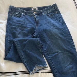 PAIGE Women's Dark Blue Ankle Jeans